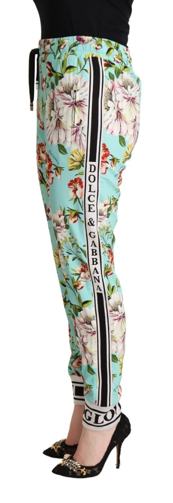 Dolce & Gabbana Women's Floral Viscose Jogger Pants in Green