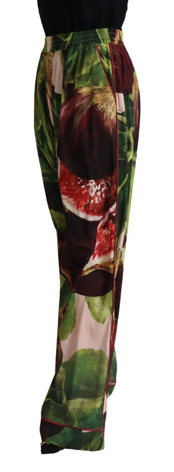 Dolce & Gabbana Women's Elegant Wide Leg Figue Print Pants