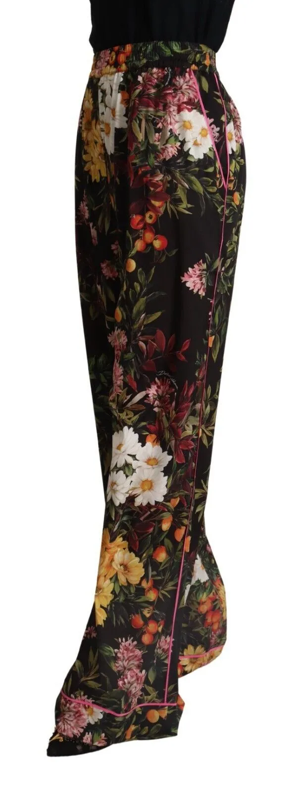 Dolce & Gabbana Women's Elegant Floral Wide Leg Pants
