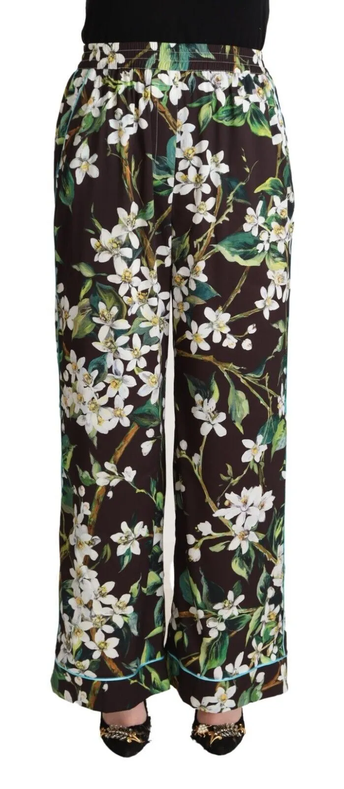 Dolce & Gabbana Women's Elegant Wide Leg Floral Pants