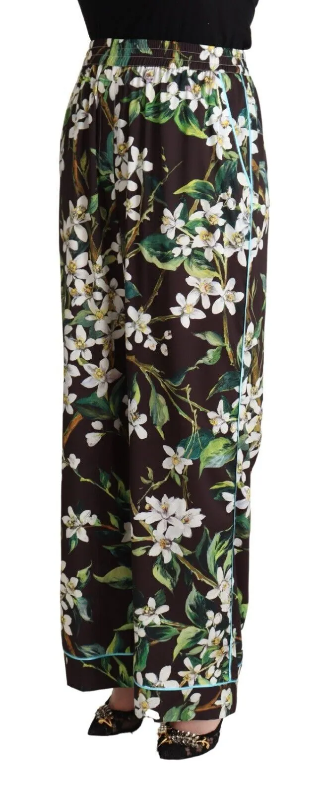 Dolce & Gabbana Women's Elegant Wide Leg Floral Pants
