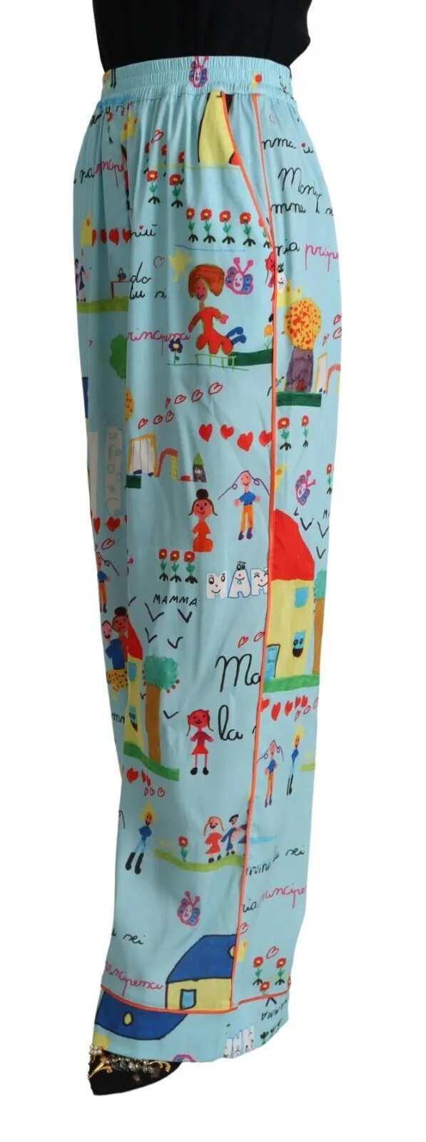 Dolce & Gabbana Women's Elegant Wide Leg Printed Pants