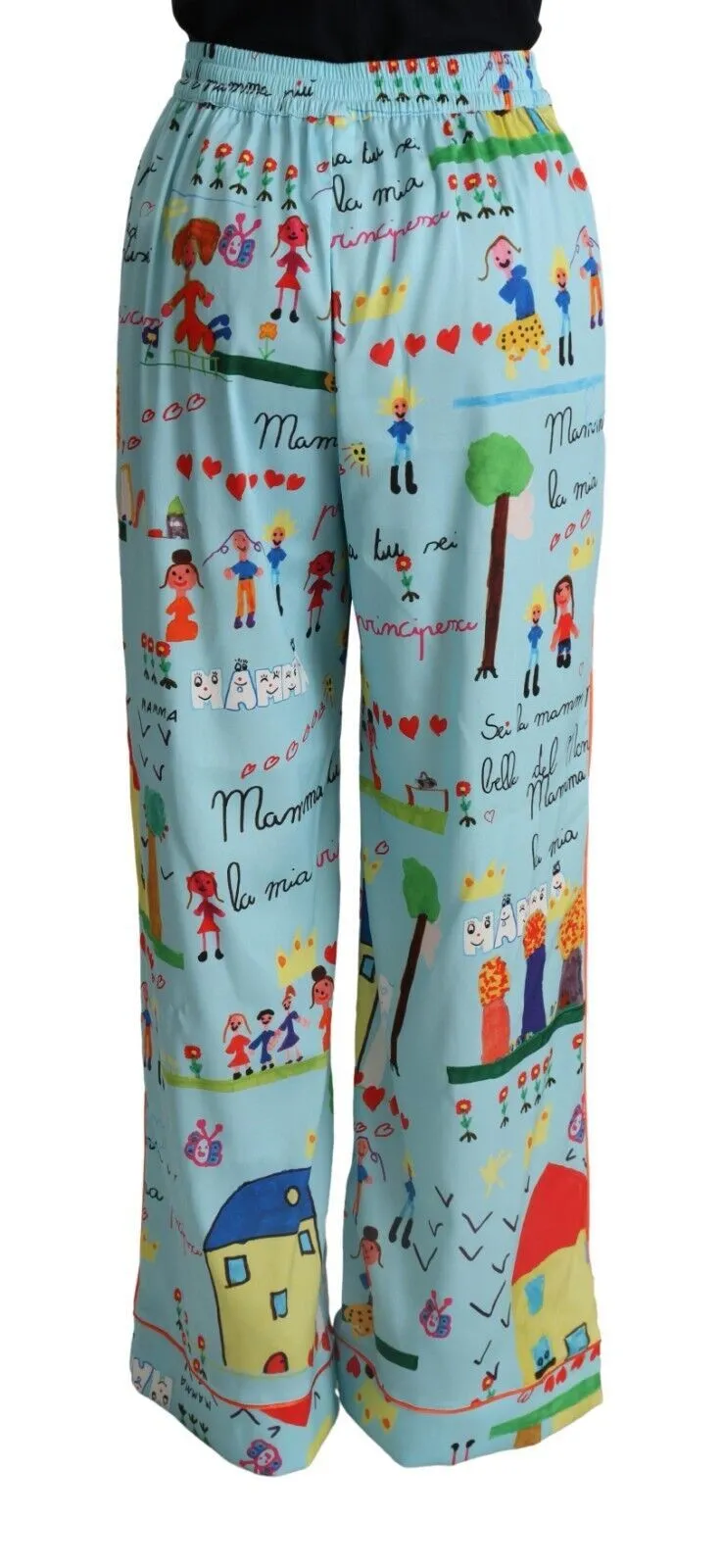 Dolce & Gabbana Women's Elegant Wide Leg Printed Pants