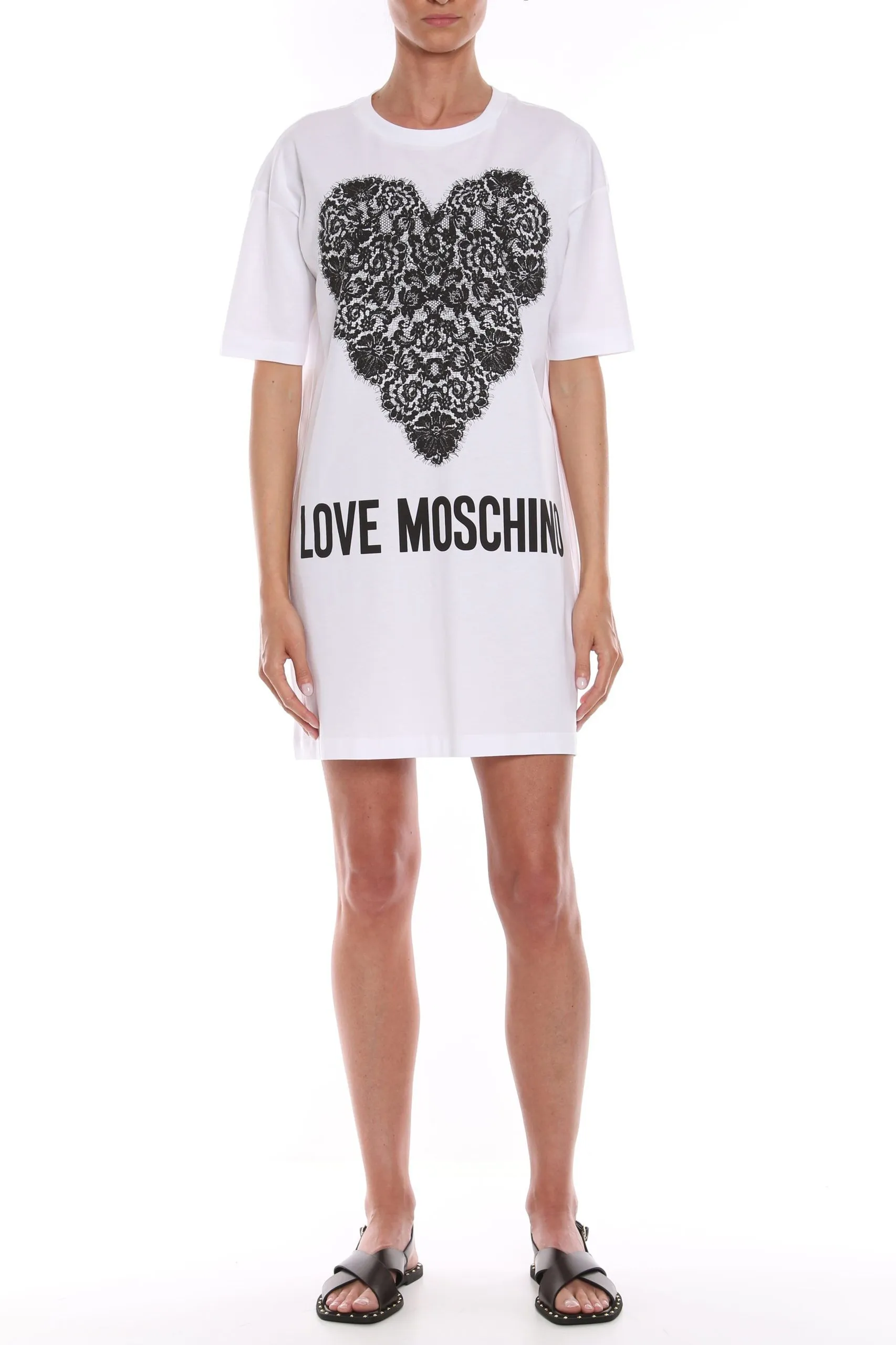 Love Moschino Women's Chic Graphic Print Cotton T-Shirt Dress