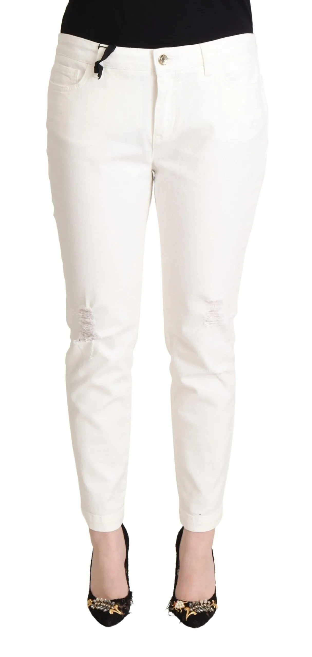 Dolce & Gabbana Women's Elegant White Skinny Denim Jeans