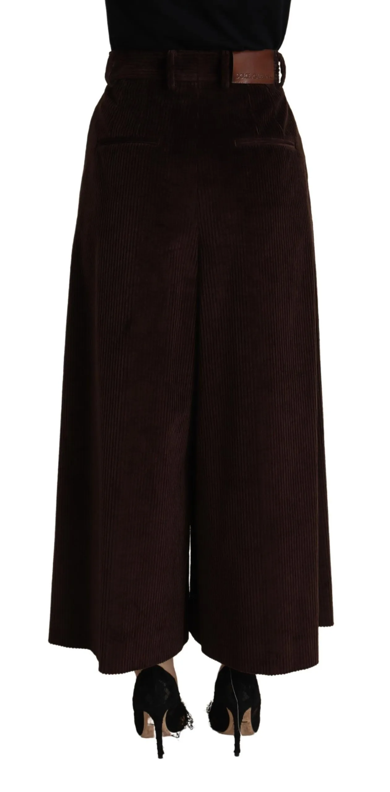 Dolce & Gabbana Women's Chic Bordeaux High-Waisted Corduroy Pants