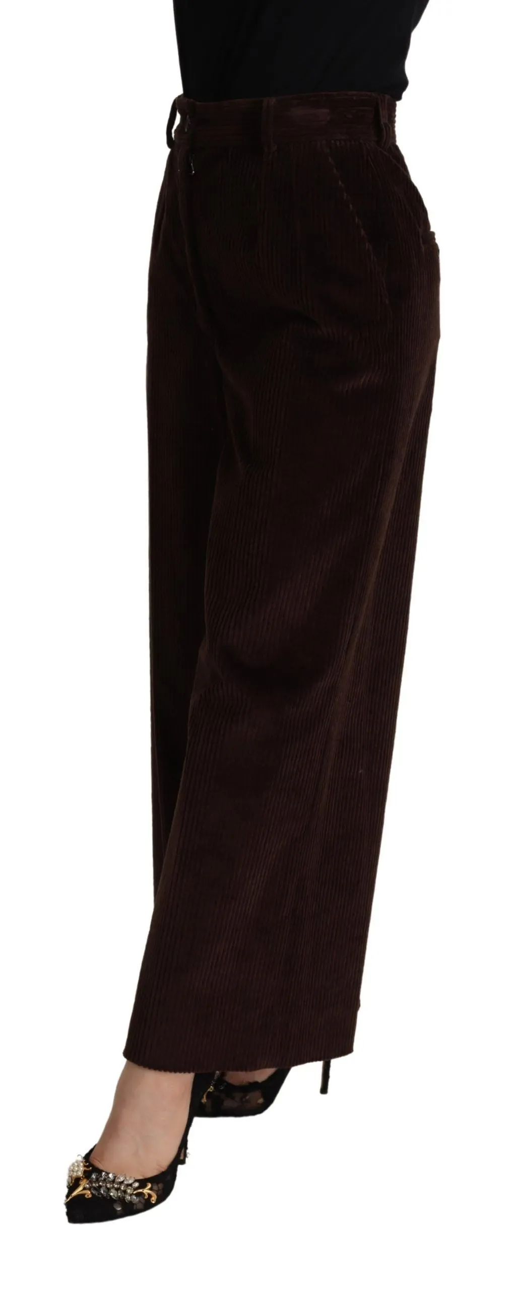 Dolce & Gabbana Women's Elegant High-Waisted Wide Leg Pants