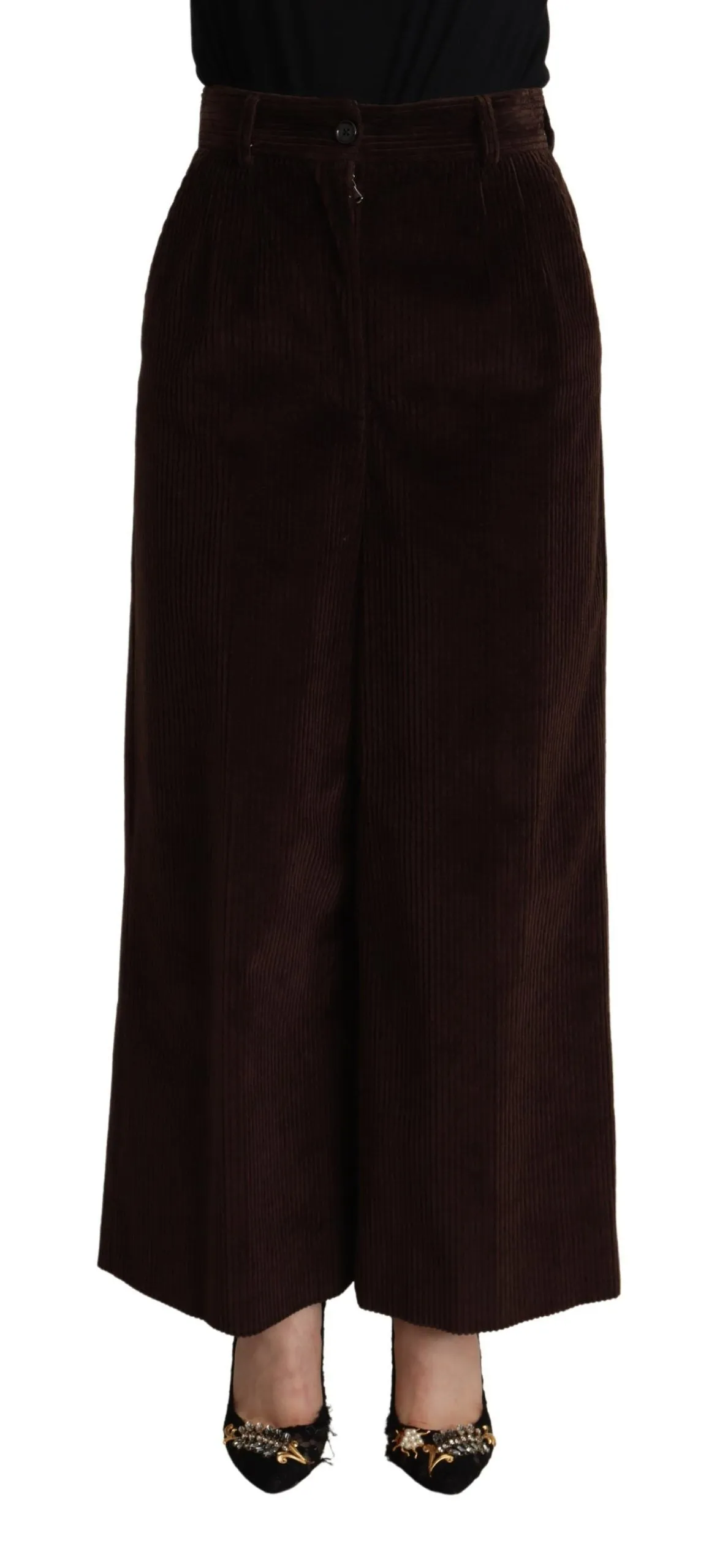 Dolce & Gabbana Women's Elegant High-Waisted Wide Leg Pants