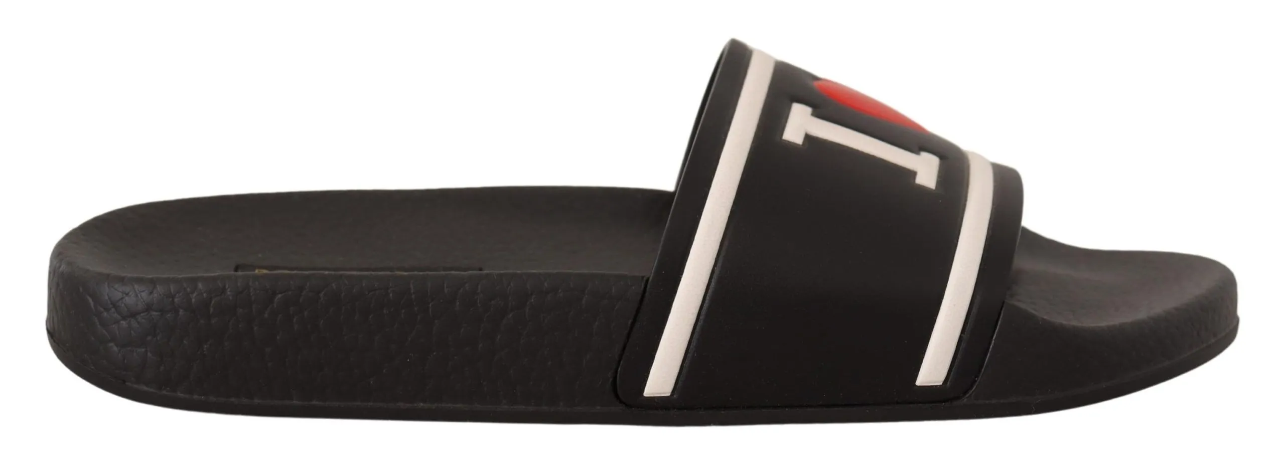 Dolce & Gabbana Women's Elegant Black Leather Slide Sandals for Her