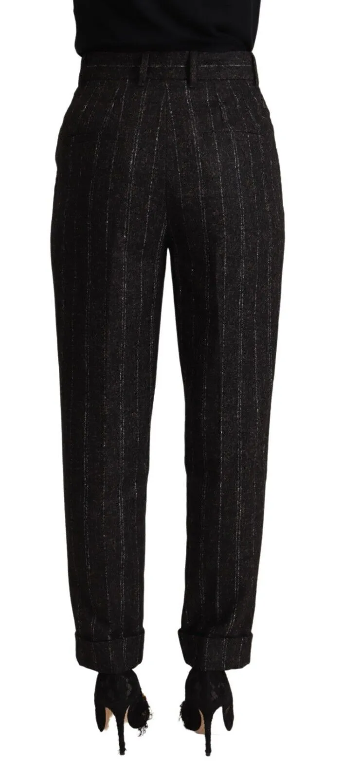 Dolce & Gabbana Women's Elegant High-Waisted Striped Tapered Pants
