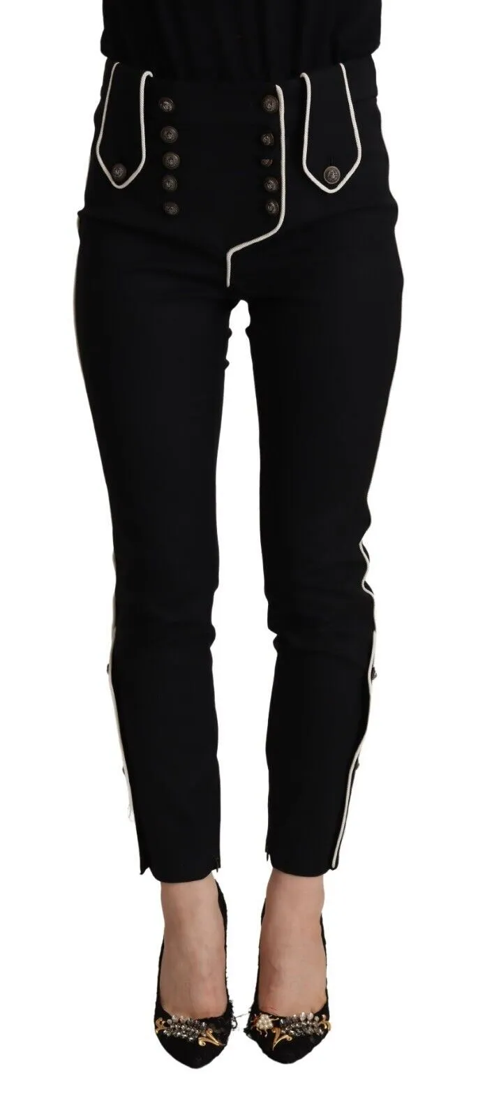 Dolce & Gabbana Women's Elegant High Waisted Slim Fit Trousers
