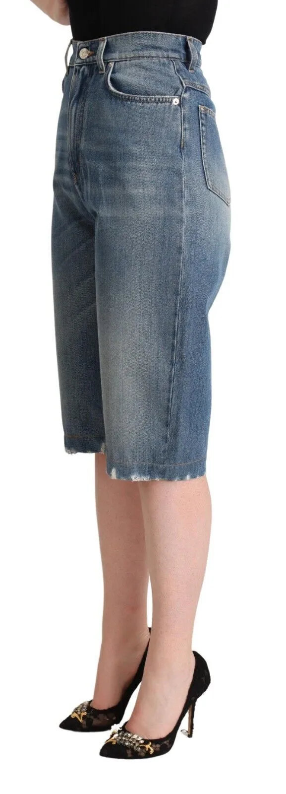 Dolce & Gabbana Women's High-Waisted Italian Cropped Denim Jeans