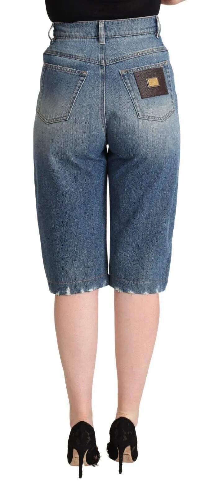 Dolce & Gabbana Women's High-Waisted Italian Cropped Denim Jeans