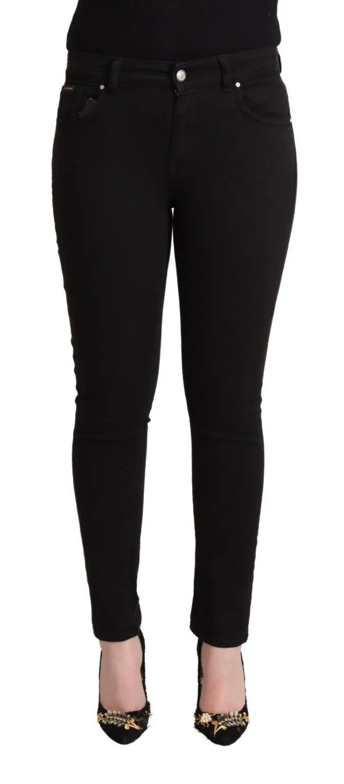 Dolce & Gabbana Women's Chic Slim Fit Black Denim Jeans