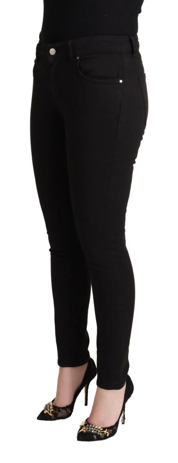 Dolce & Gabbana Women's Chic Slim Fit Black Denim Jeans
