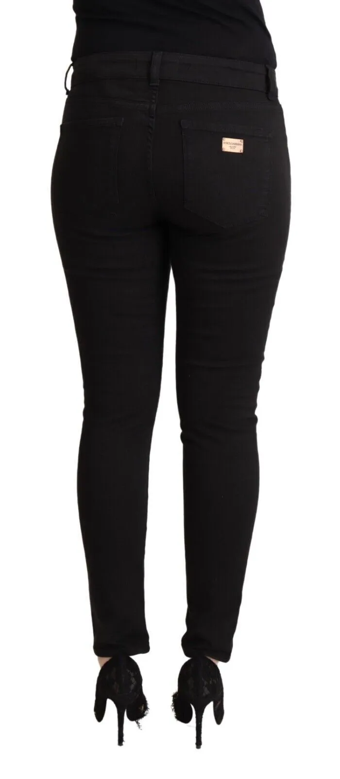 Dolce & Gabbana Women's Chic Slim Fit Black Denim Jeans
