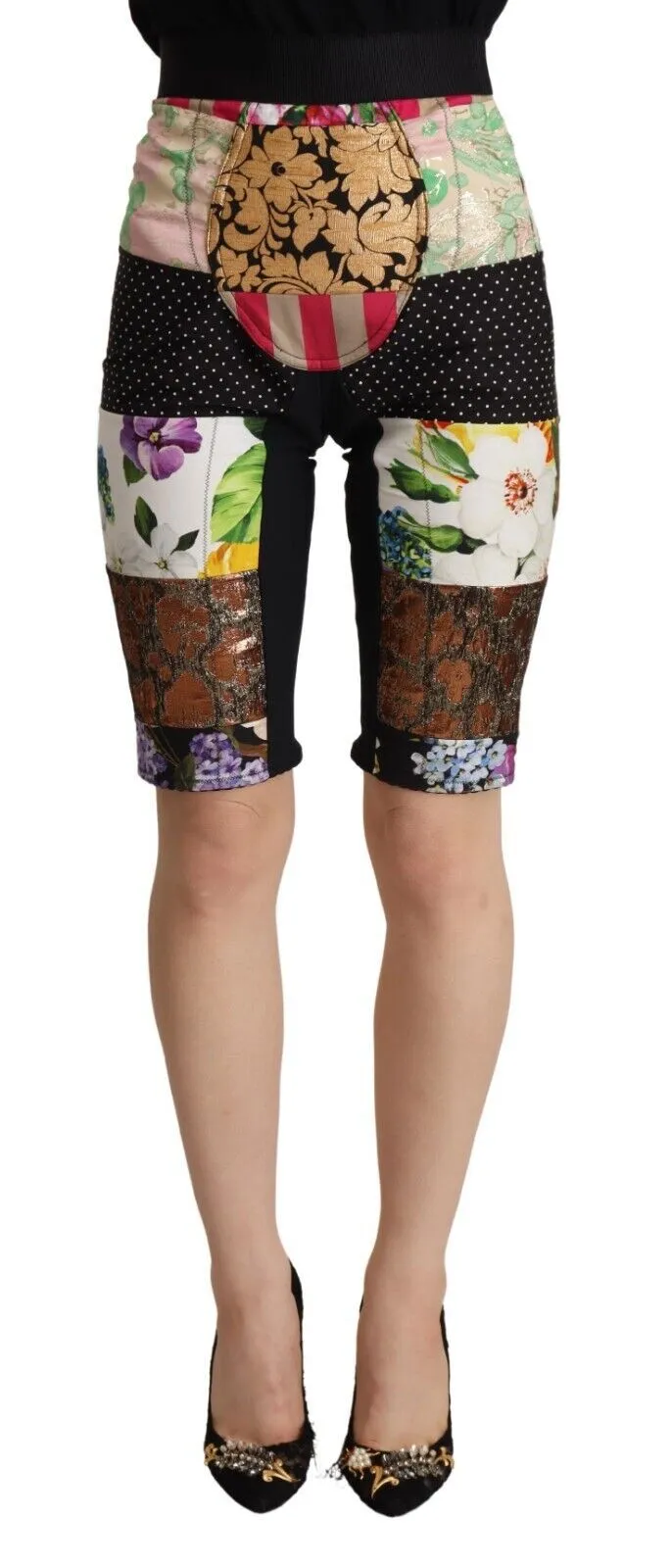 Dolce & Gabbana Women's Elegant Floral Cropped Pants in Purple Hues