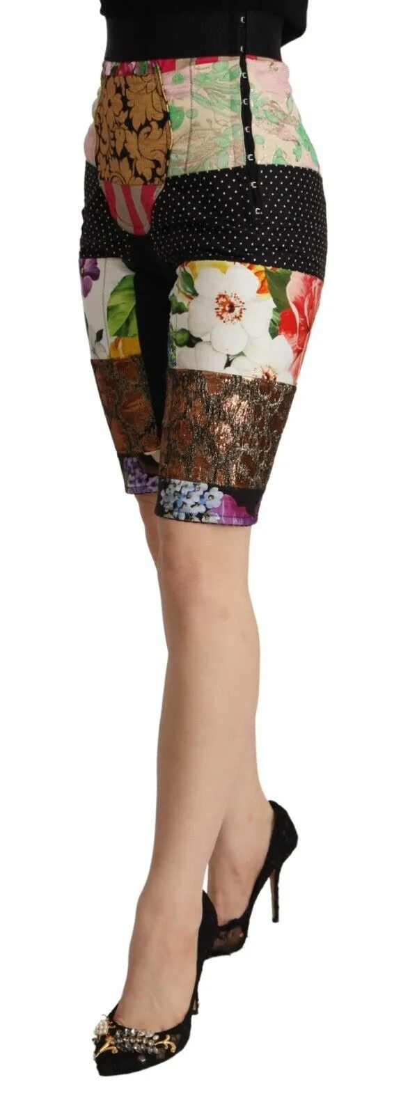 Dolce & Gabbana Women's Elegant Floral Cropped Pants in Purple Hues