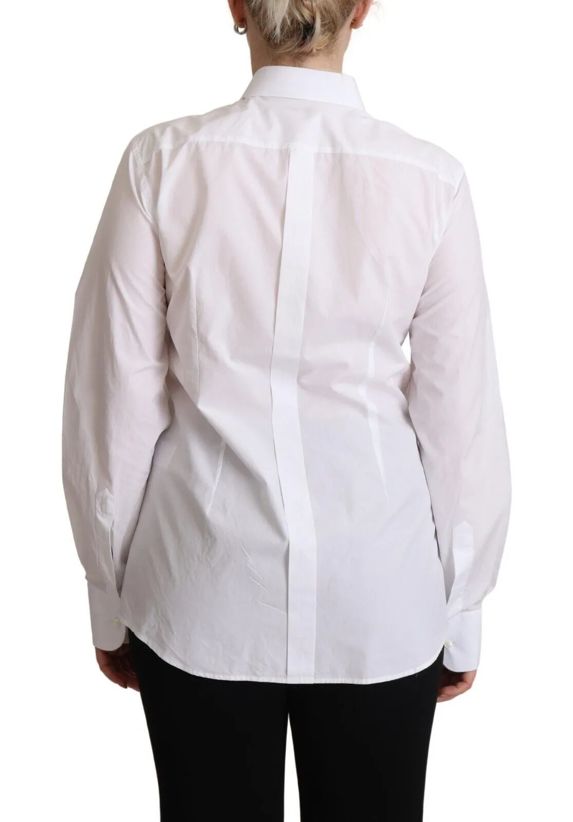 Dolce & Gabbana Women's Elegant White Poplin Dress Shirt