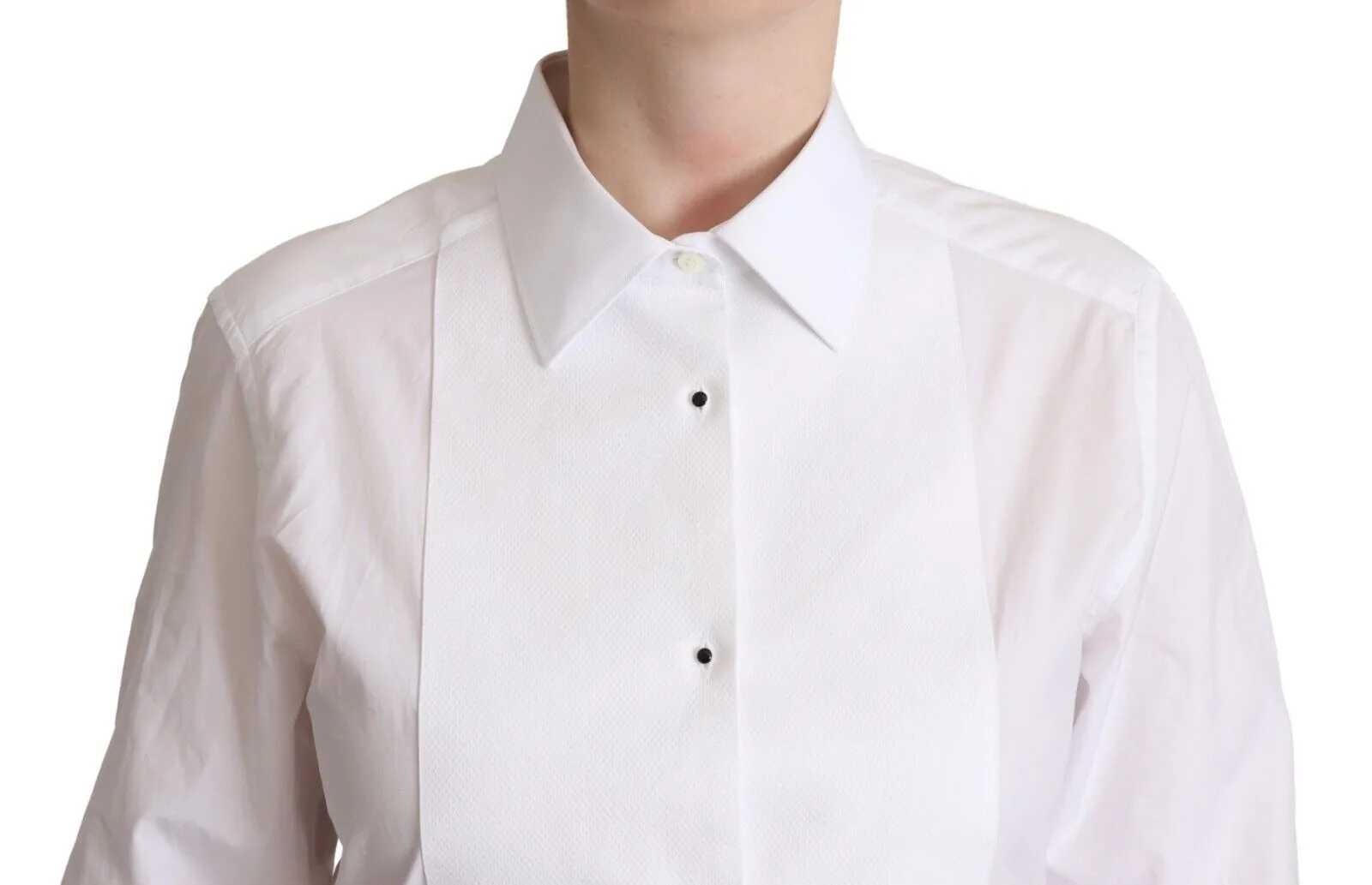 Dolce & Gabbana Women's Elegant White Poplin Dress Shirt