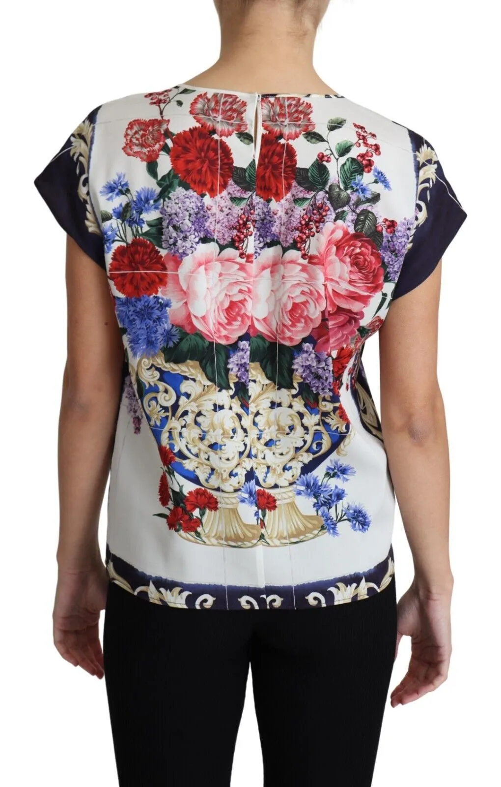 Dolce & Gabbana Women's Elegant Silk Blend Floral Print Blouse
