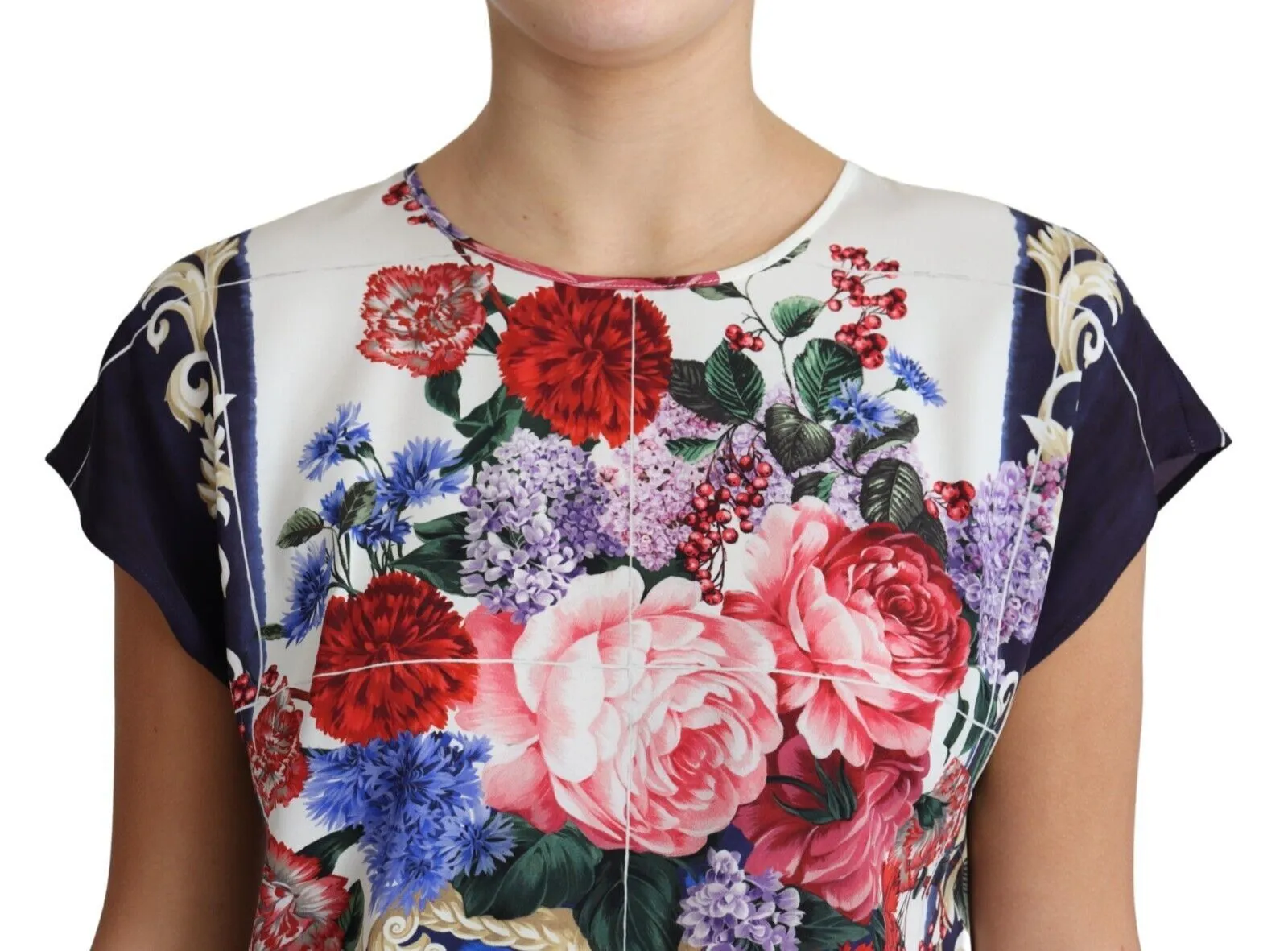 Dolce & Gabbana Women's Elegant Silk Blend Floral Print Blouse