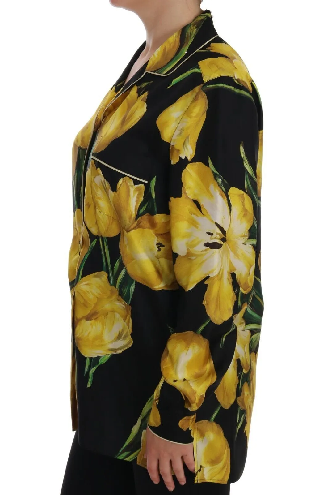 Dolce & Gabbana Women's Floral Silk Pajama-Style Blouse