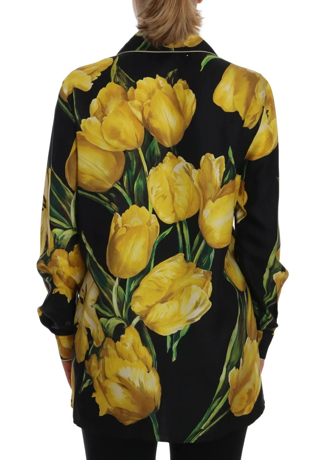 Dolce & Gabbana Women's Floral Silk Pajama-Style Blouse