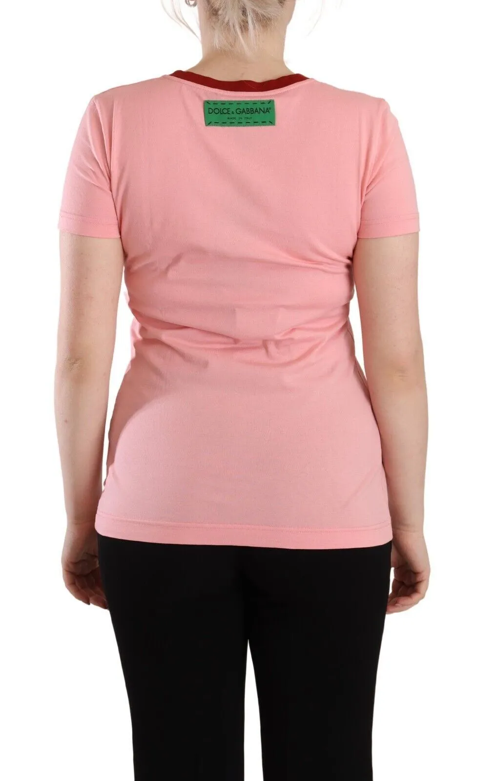 Dolce & Gabbana Women's Chic Pink Logo Crew Neck Tee