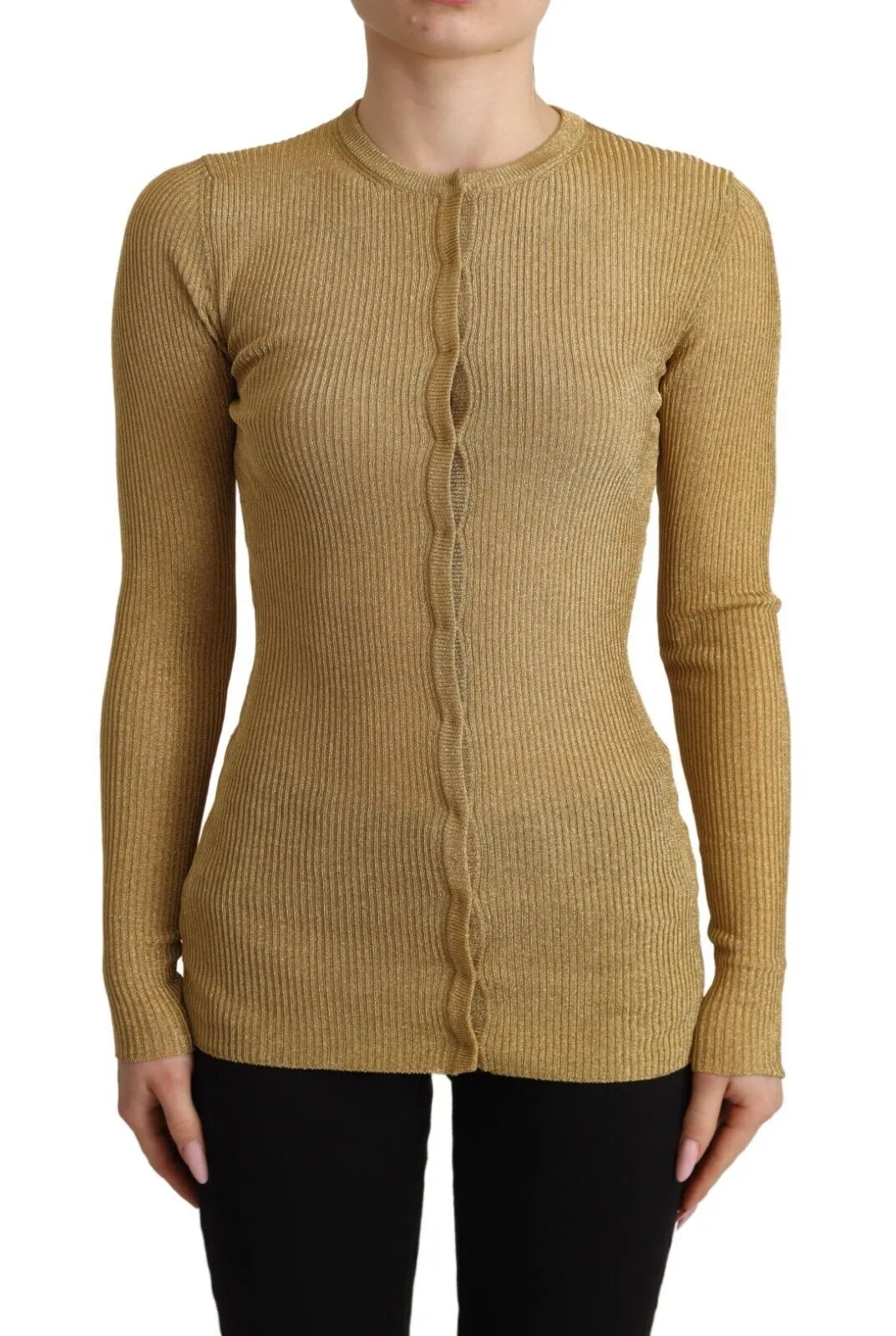 Dolce & Gabbana Women's Glamorous Gold Snap-Button Cardigan