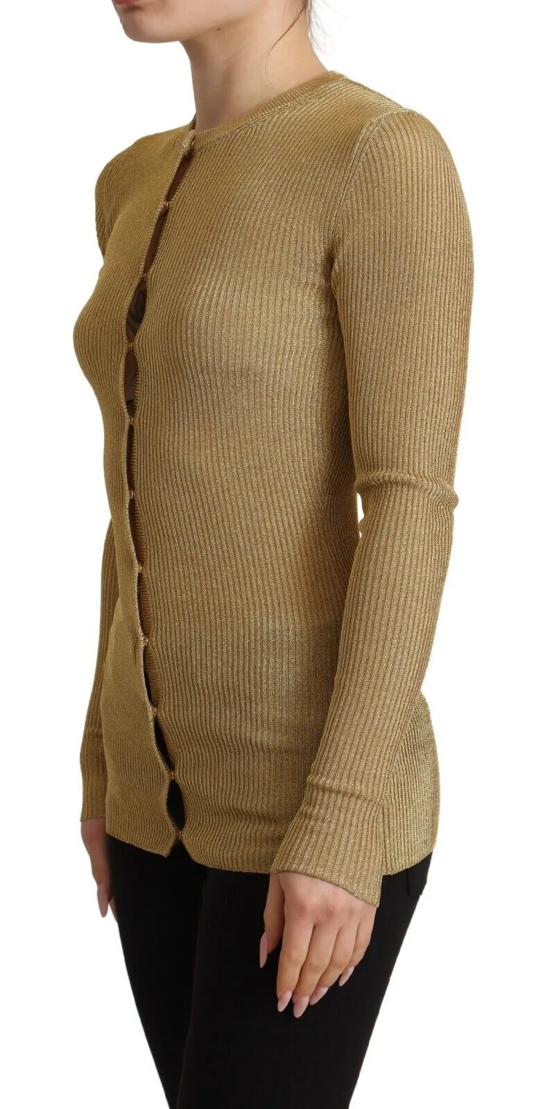Dolce & Gabbana Women's Glamorous Gold Snap-Button Cardigan
