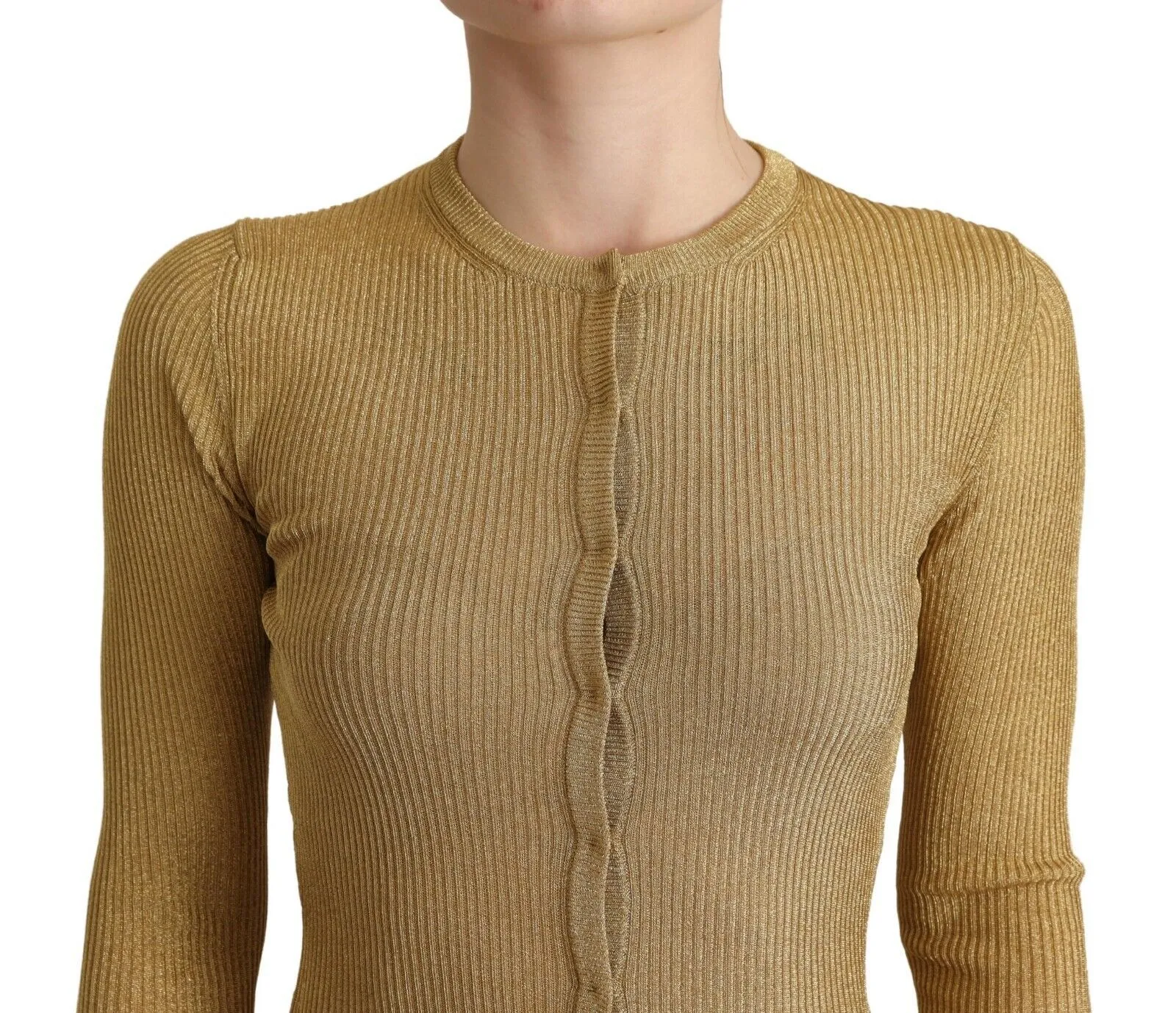 Dolce & Gabbana Women's Glamorous Gold Snap-Button Cardigan