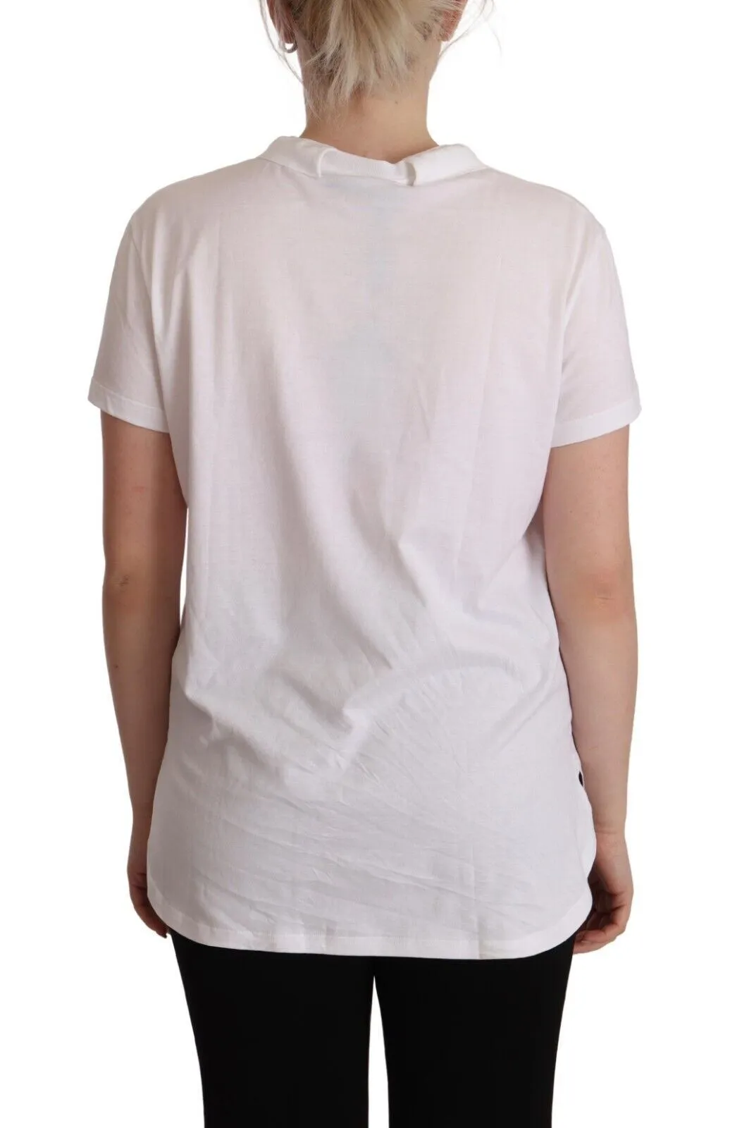 Dolce & Gabbana Women's Elegant Collared Crown Print Tee