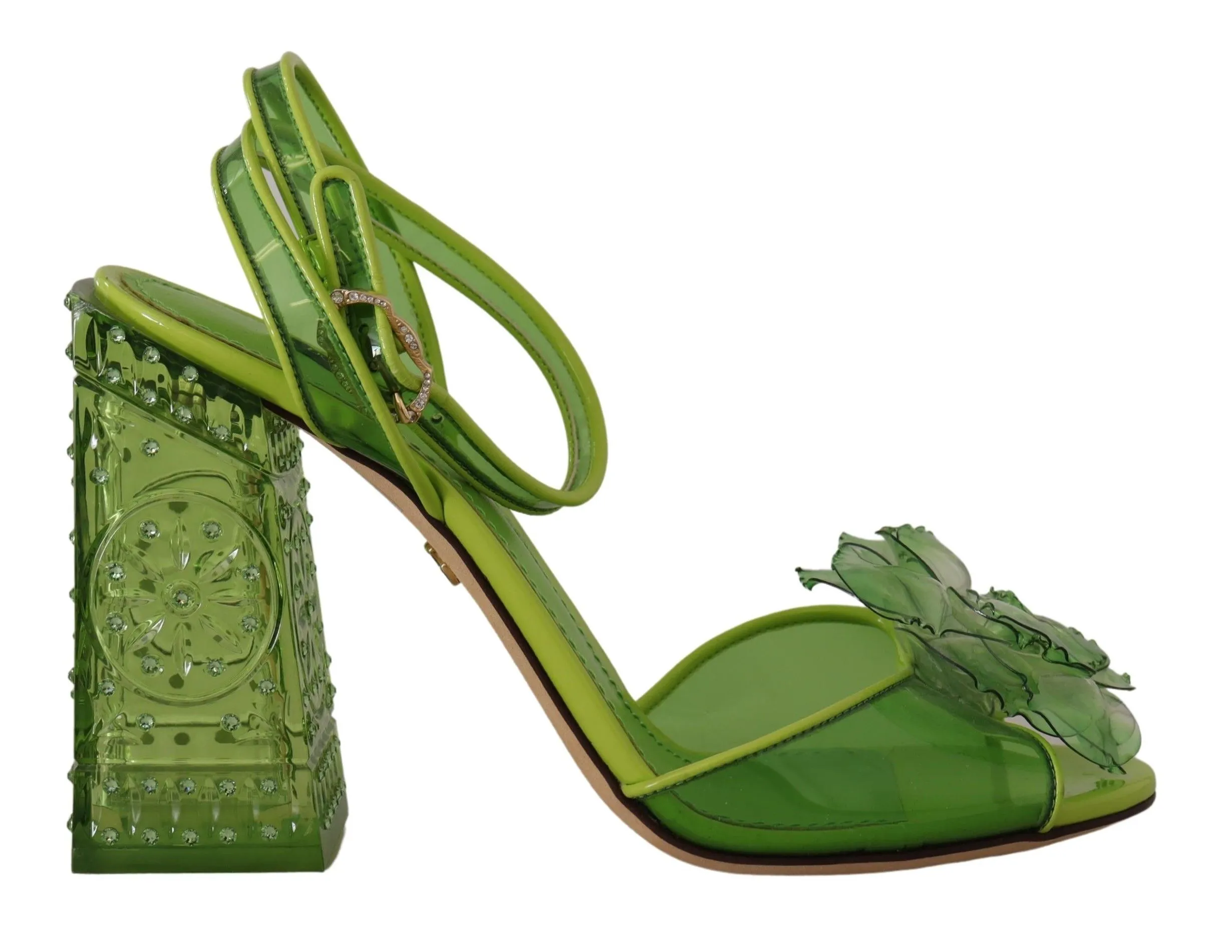 Dolce & Gabbana Women's Enchanting Green Crystal Embellished Sandals