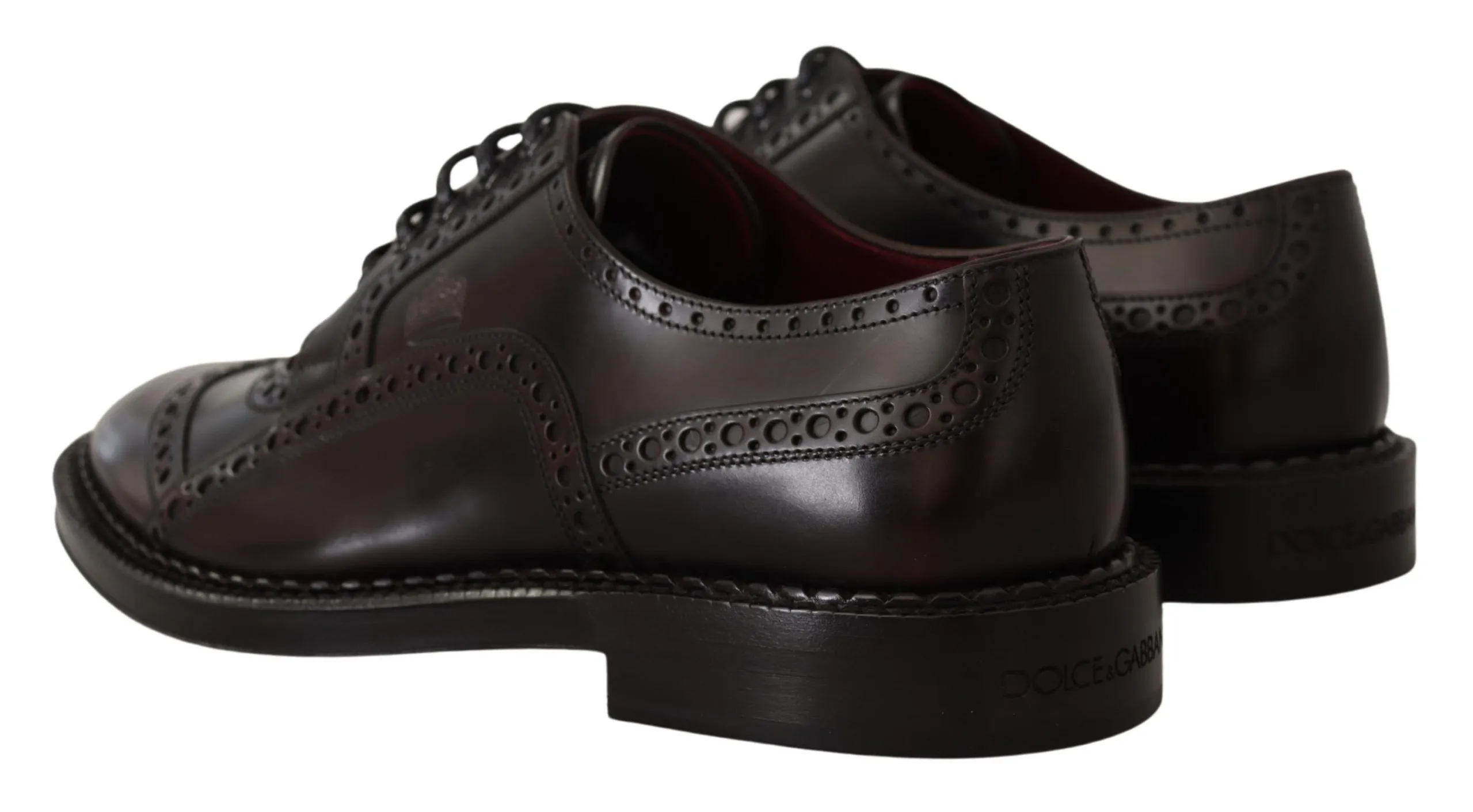Dolce & Gabbana Men's Elegant Purple Leather Derby Formal Shoes