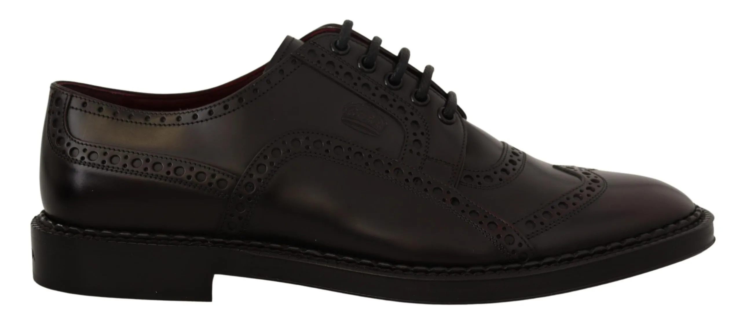 Dolce & Gabbana Men's Elegant Purple Leather Derby Formal Shoes