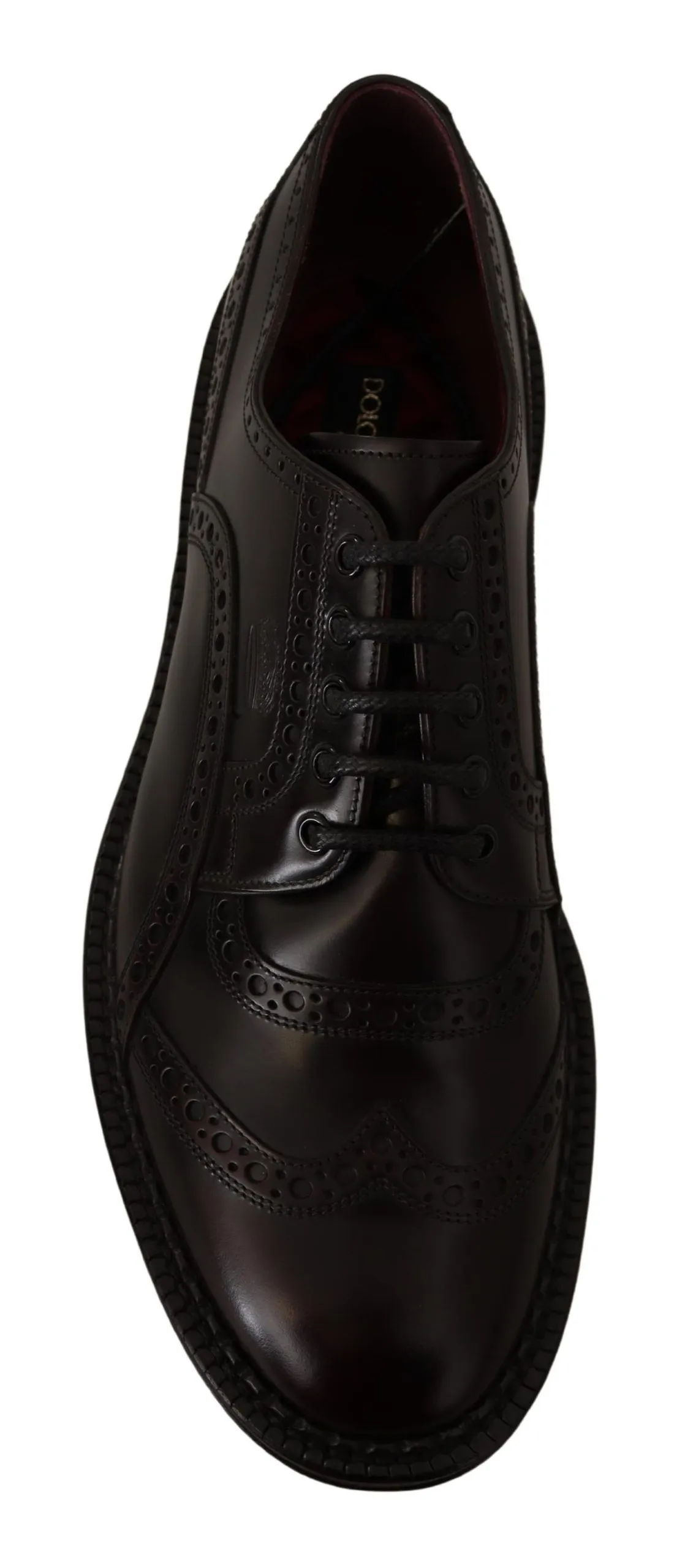 Dolce & Gabbana Men's Elegant Purple Leather Derby Formal Shoes