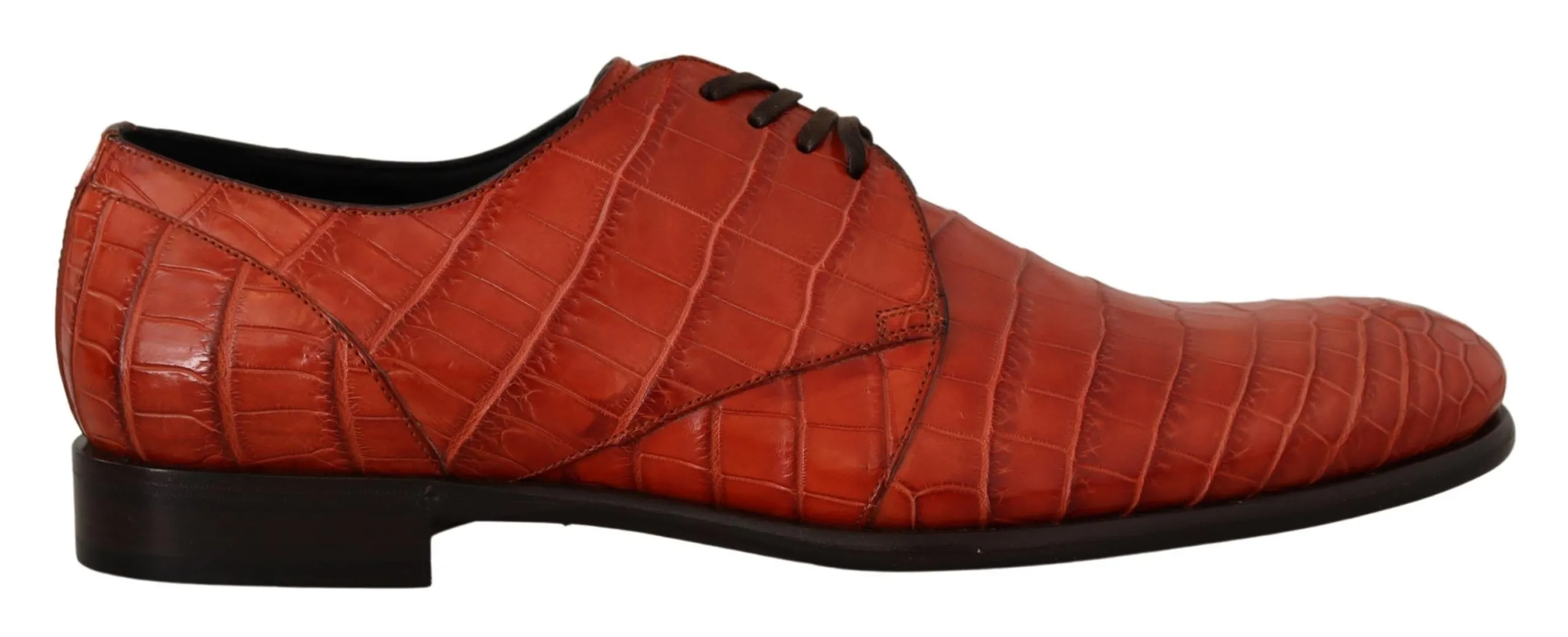 Dolce & Gabbana Men's Exquisite Exotic Croc Leather Lace-Up Dress Shoes