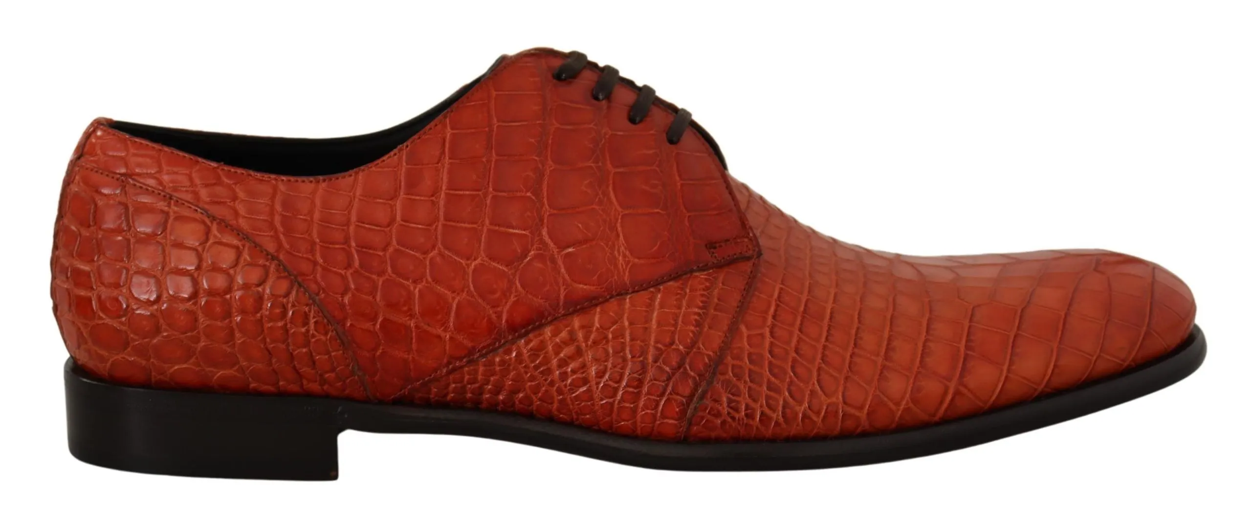 Dolce & Gabbana Men's Exotic Orange Croc Leather Laceup Dress Shoes