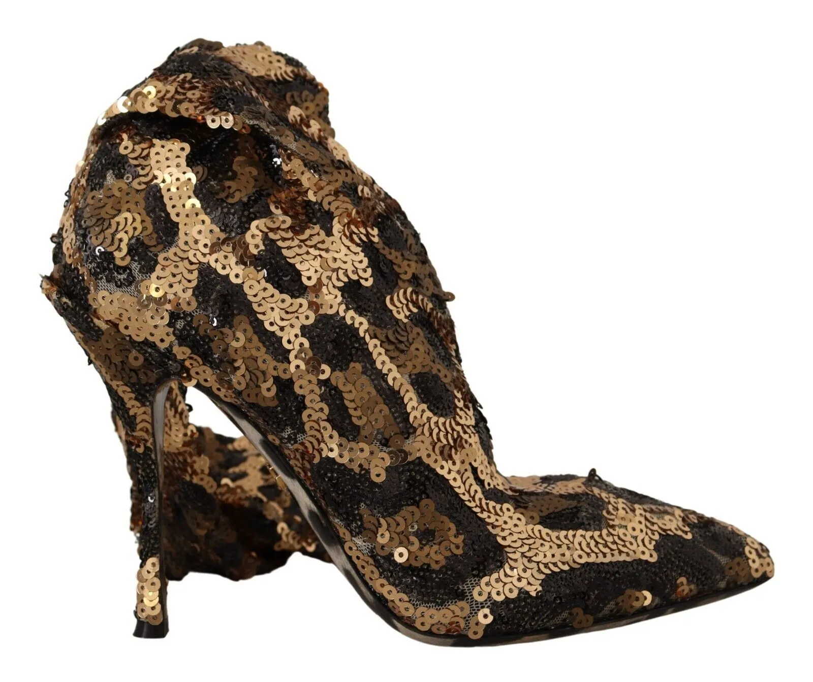 Dolce & Gabbana Women's Elegant Leopard Sequin Knee-High Boots