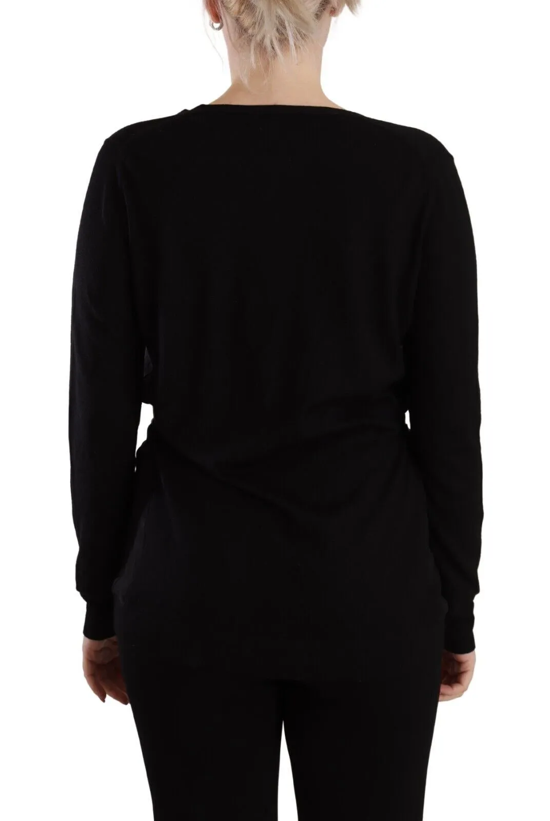 Dolce & Gabbana Women's Elegant Black V-Neck Wool Pullover