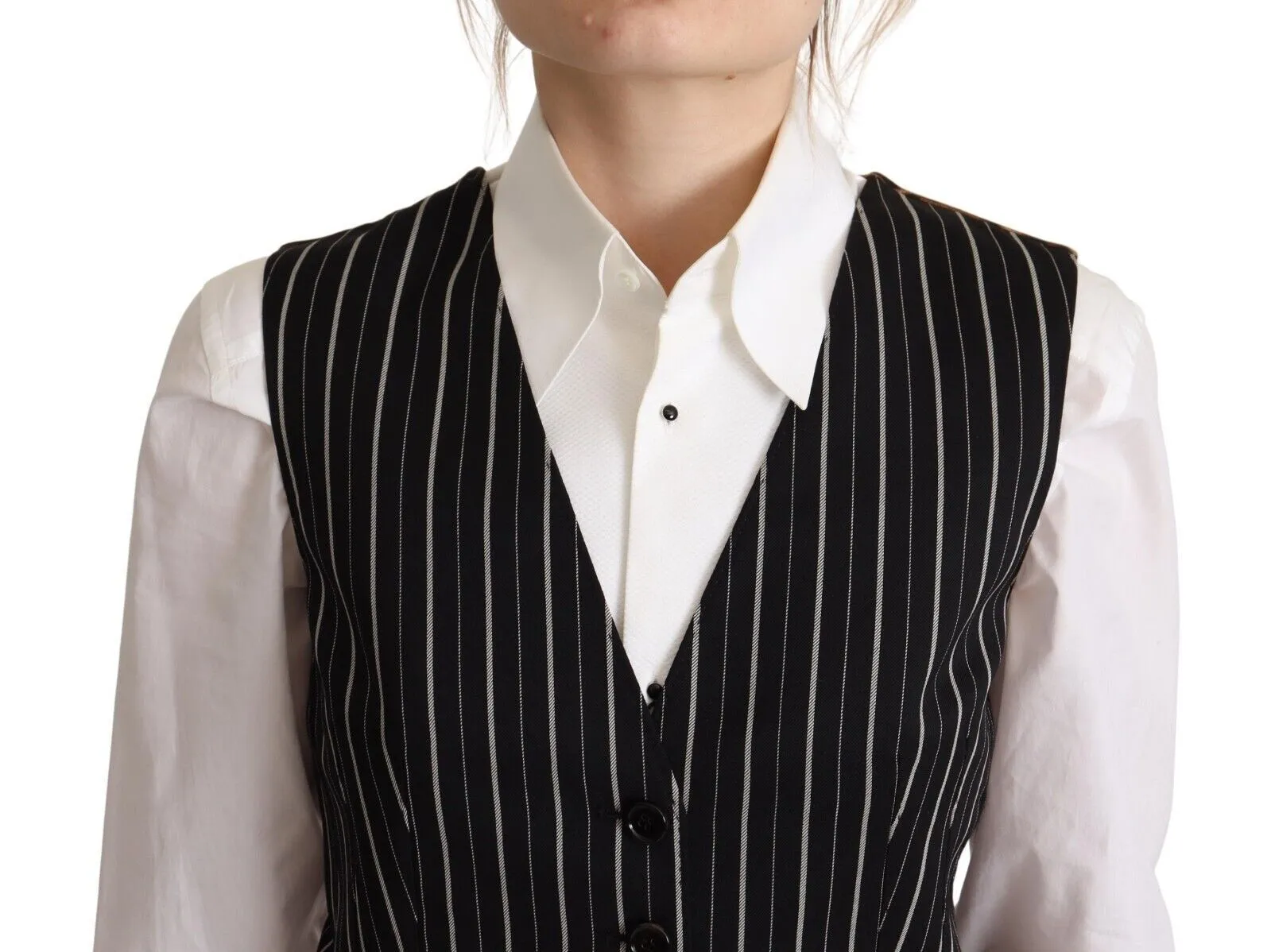 Dolce & Gabbana Women's Elegant V-Neck Sleeveless Wool-Blend Vest