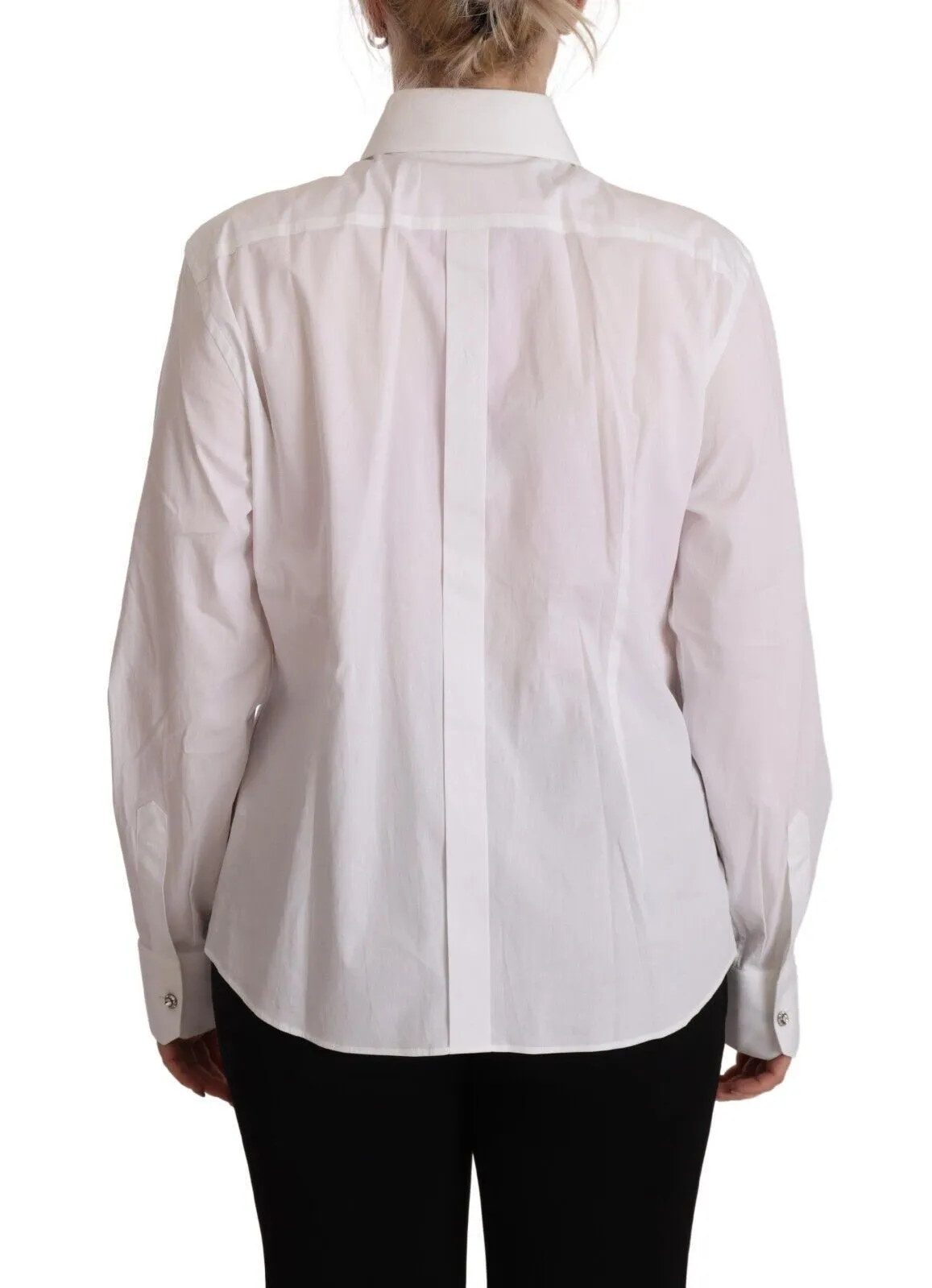 Dolce & Gabbana Women's Elegant Floral Sequined Collared Shirt