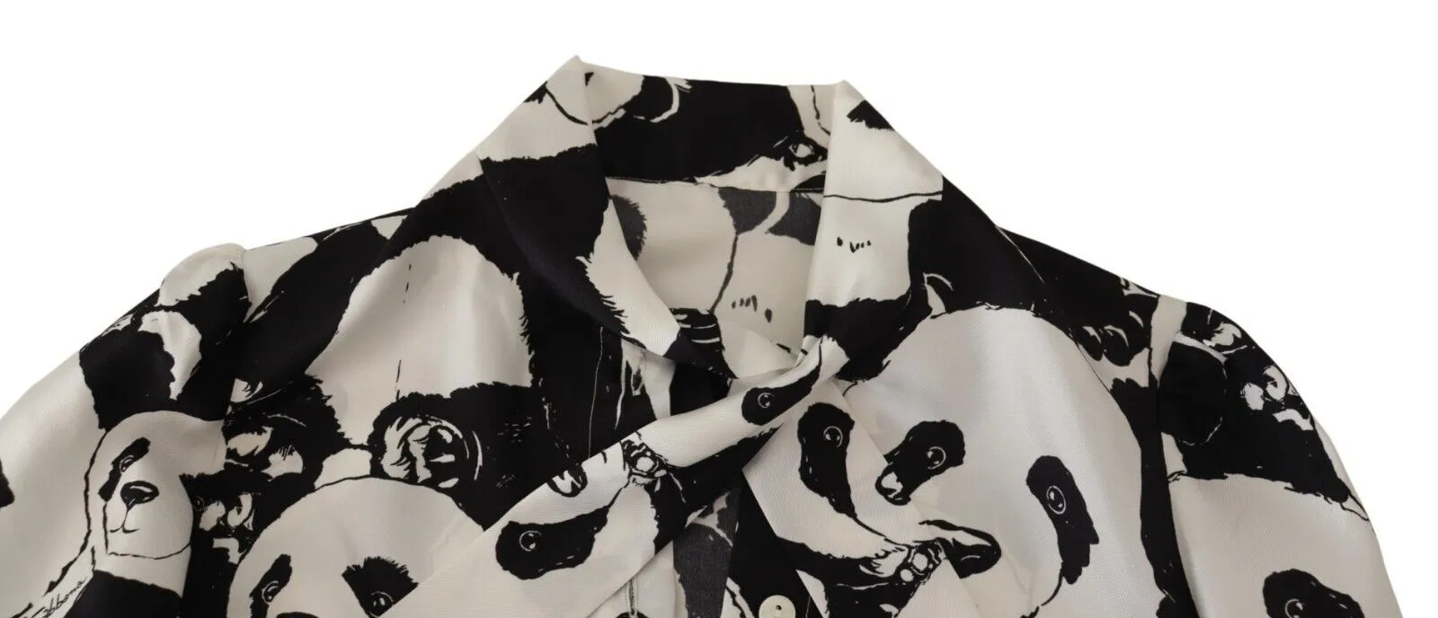 Dolce & Gabbana Women's Chic Panda Print Silk Blouse