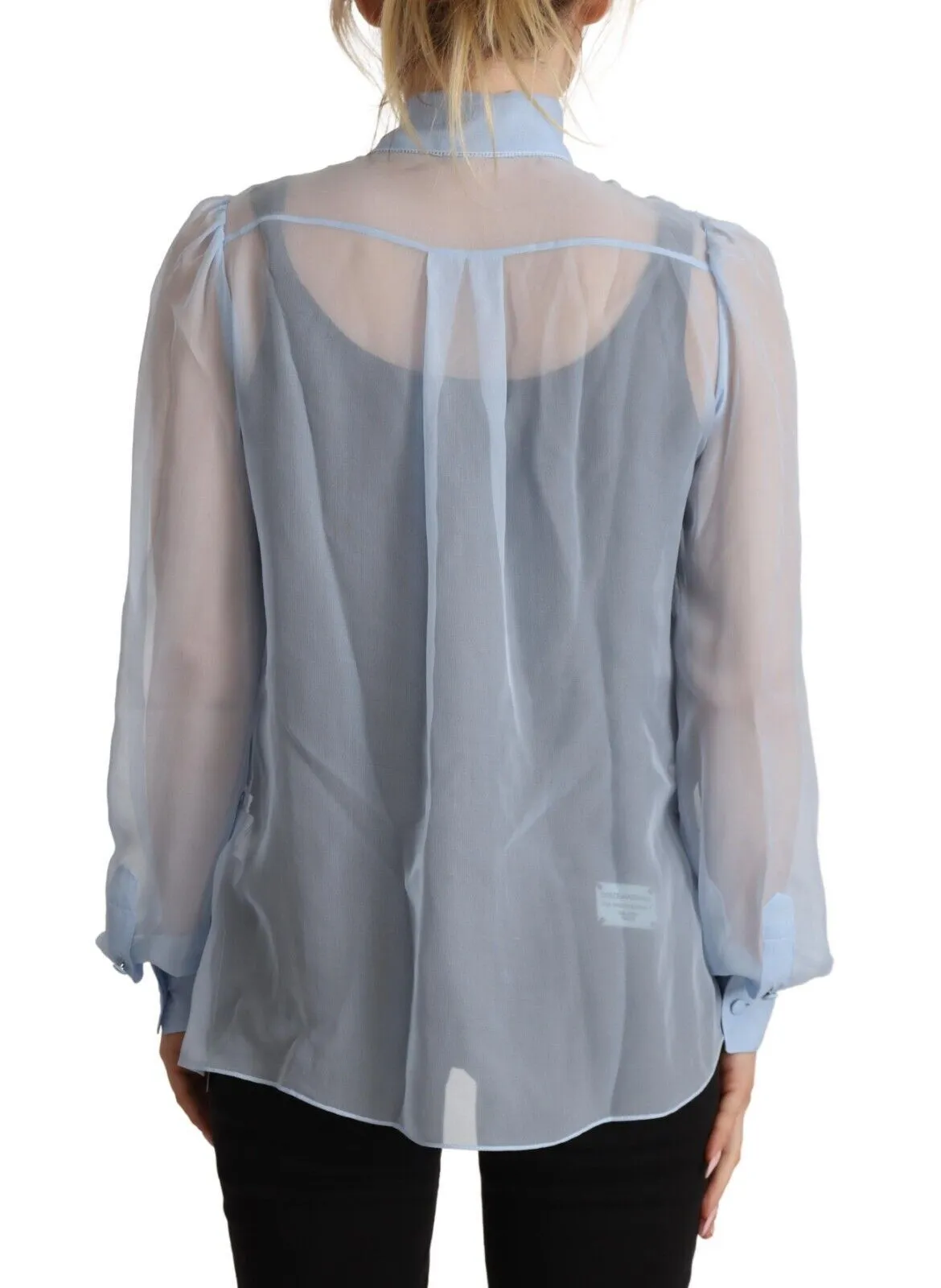 Dolce & Gabbana Women's Elegant Silk Ascot Collar Blouse