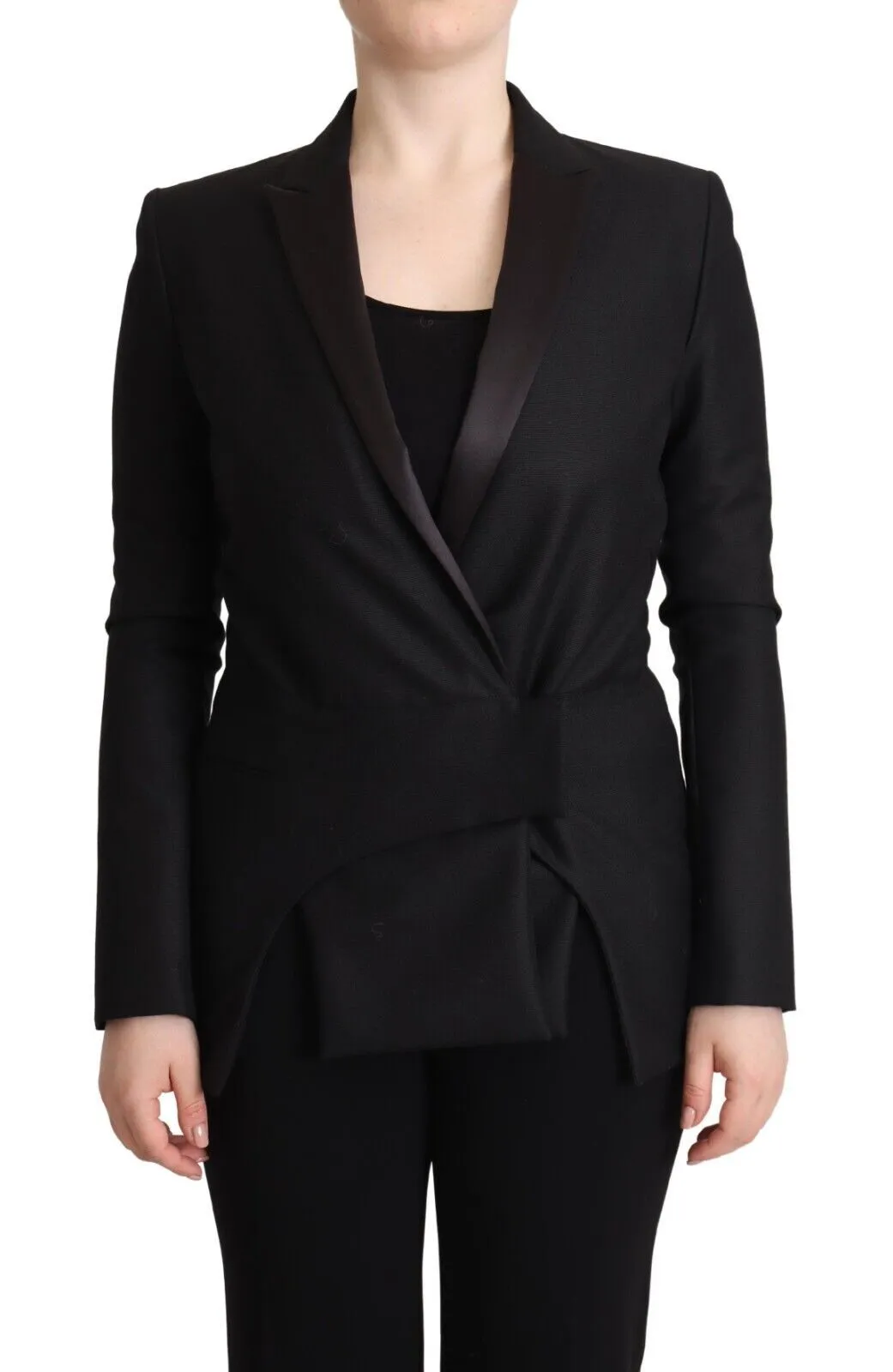 Costume National Women's Elegant Black Double-Breasted Blazer