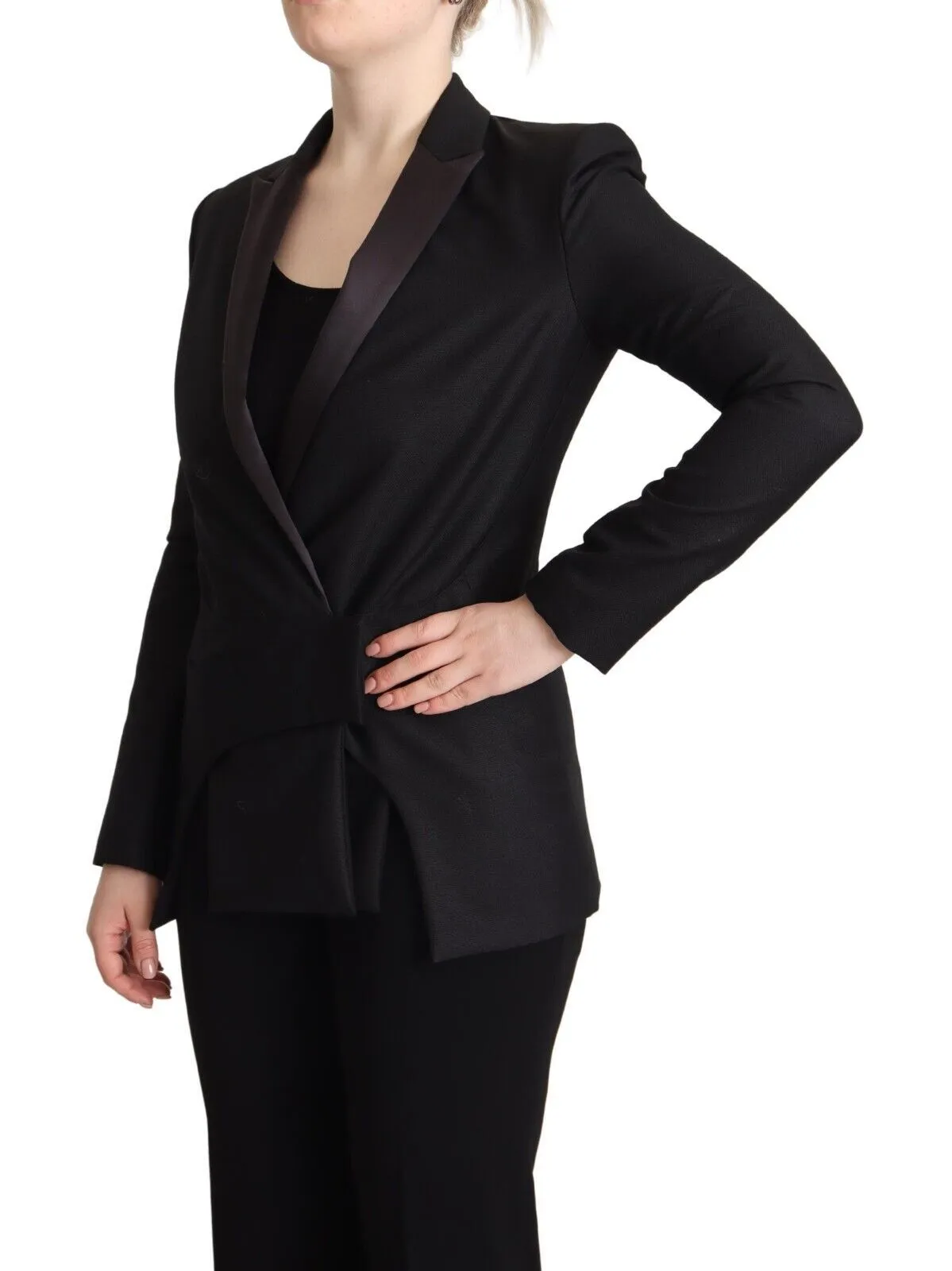 Costume National Women's Elegant Black Double-Breasted Blazer