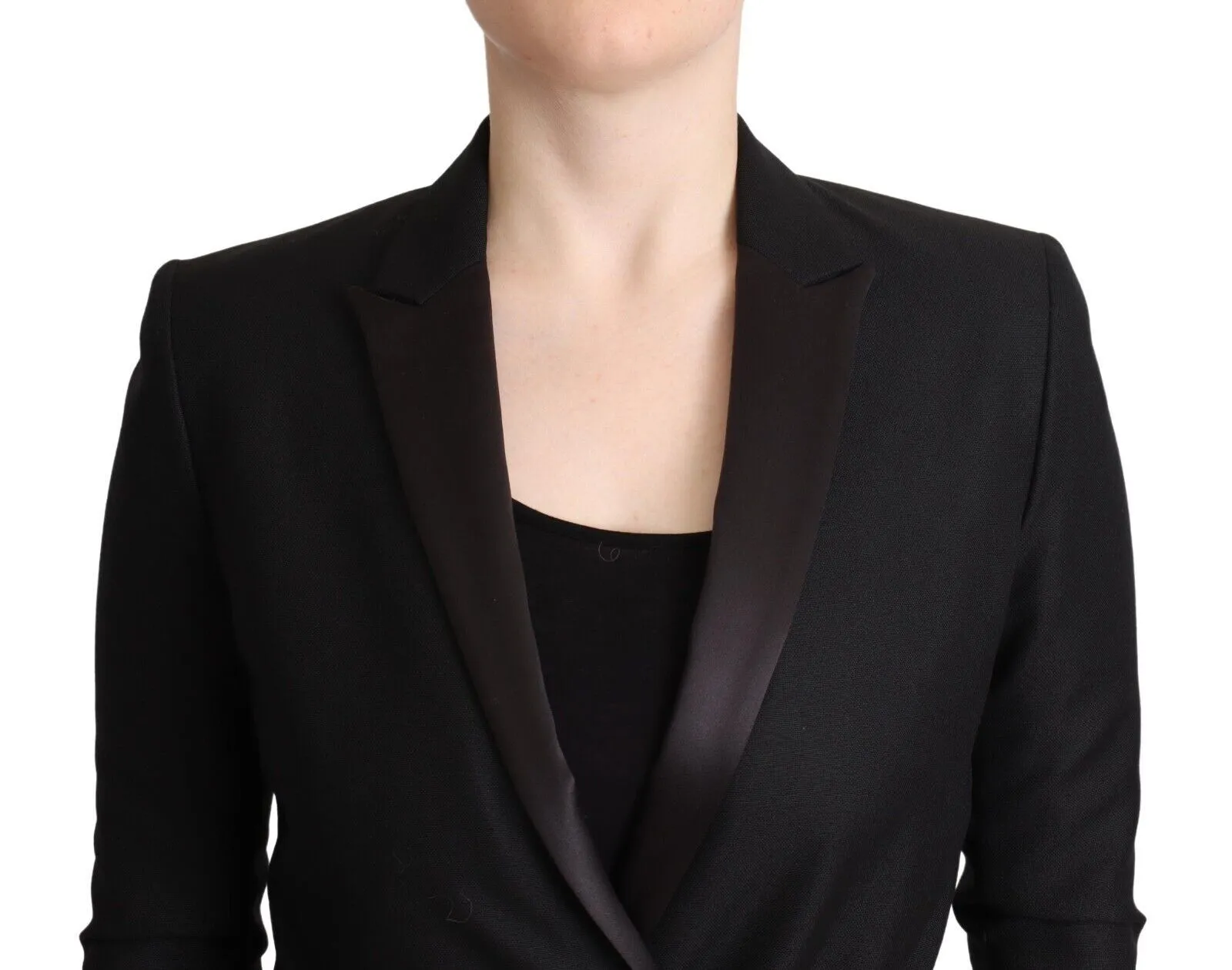 Costume National Women's Elegant Black Double-Breasted Blazer