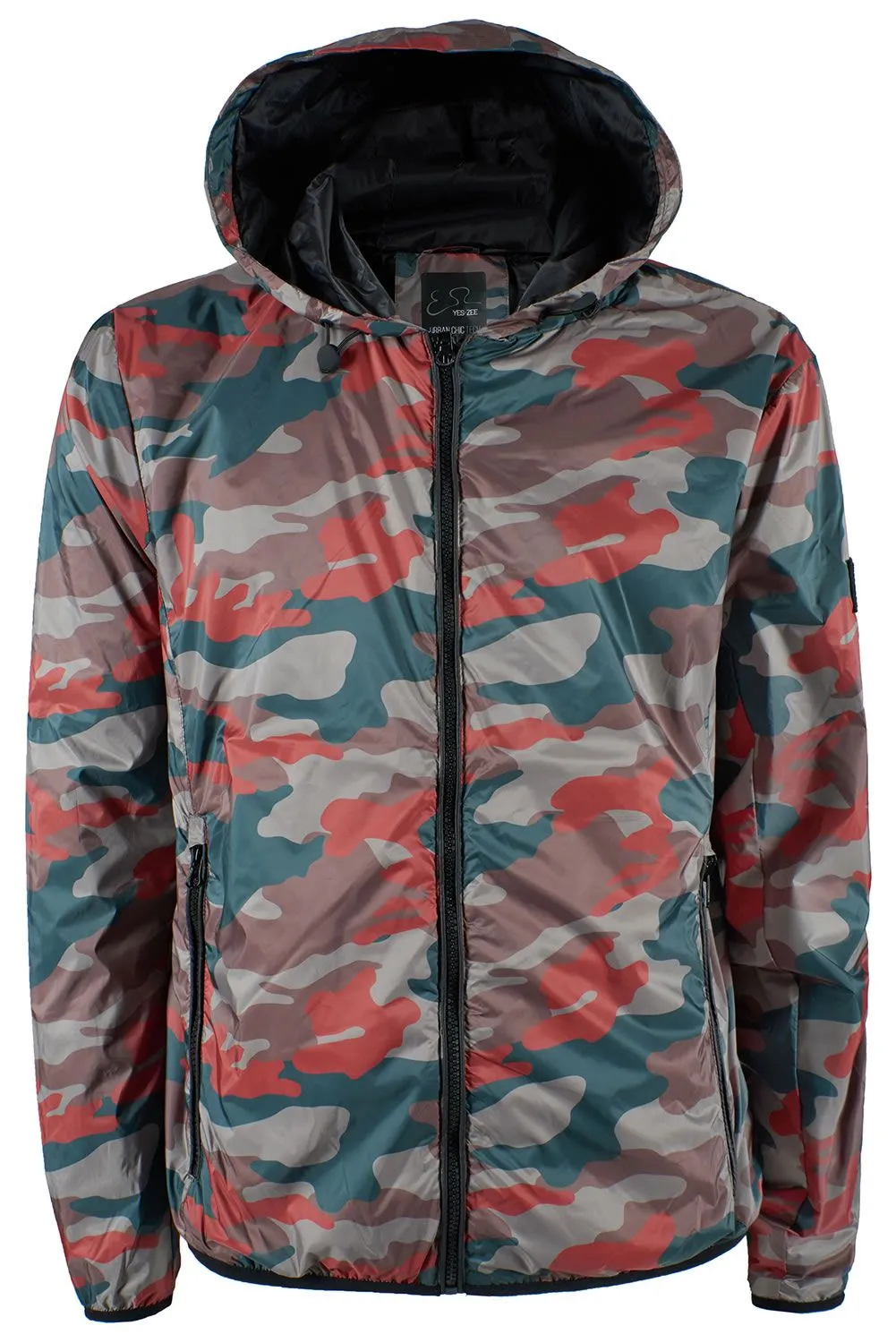 Yes Zee Men's Chic Reversible Camouflage Jacket with Hood