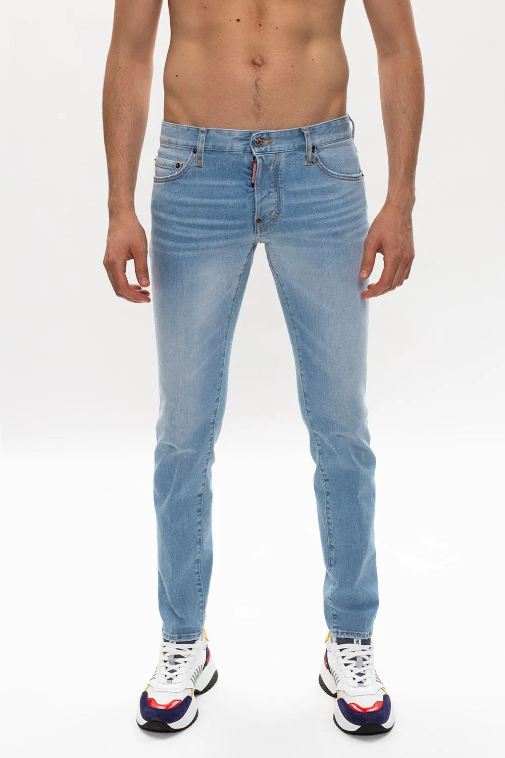 Dsquared² Men's Sleek Light Blue Slim Cotton Stretch Jeans